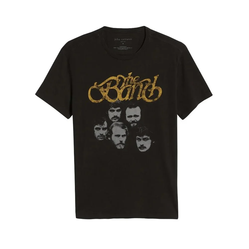 John Varvatos Men's The Band Group Retro Classic Rock Graphic Crew T-Shirt Black - Picture 5 of 6